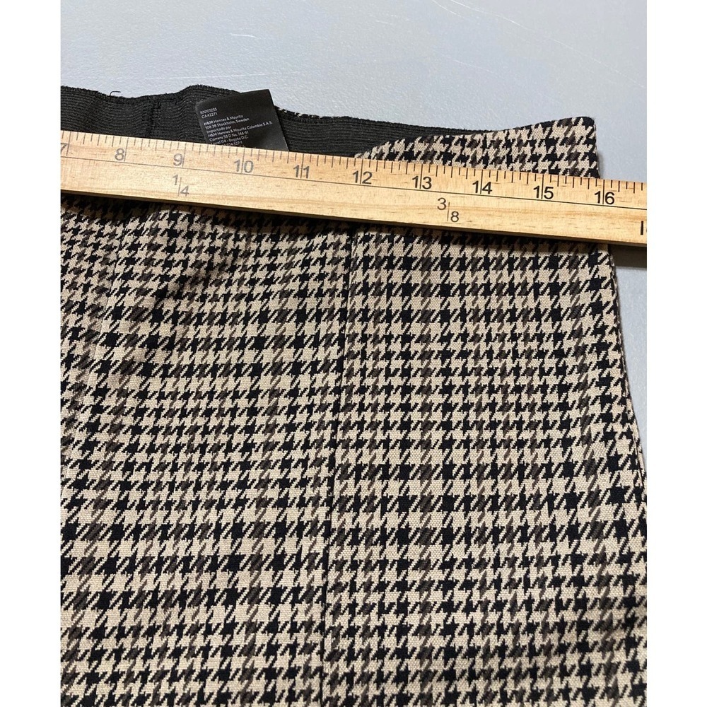 H&M Women’s Waist Houndstooth Pants Size XL‎ Black Tan - Picture 5 of 8
